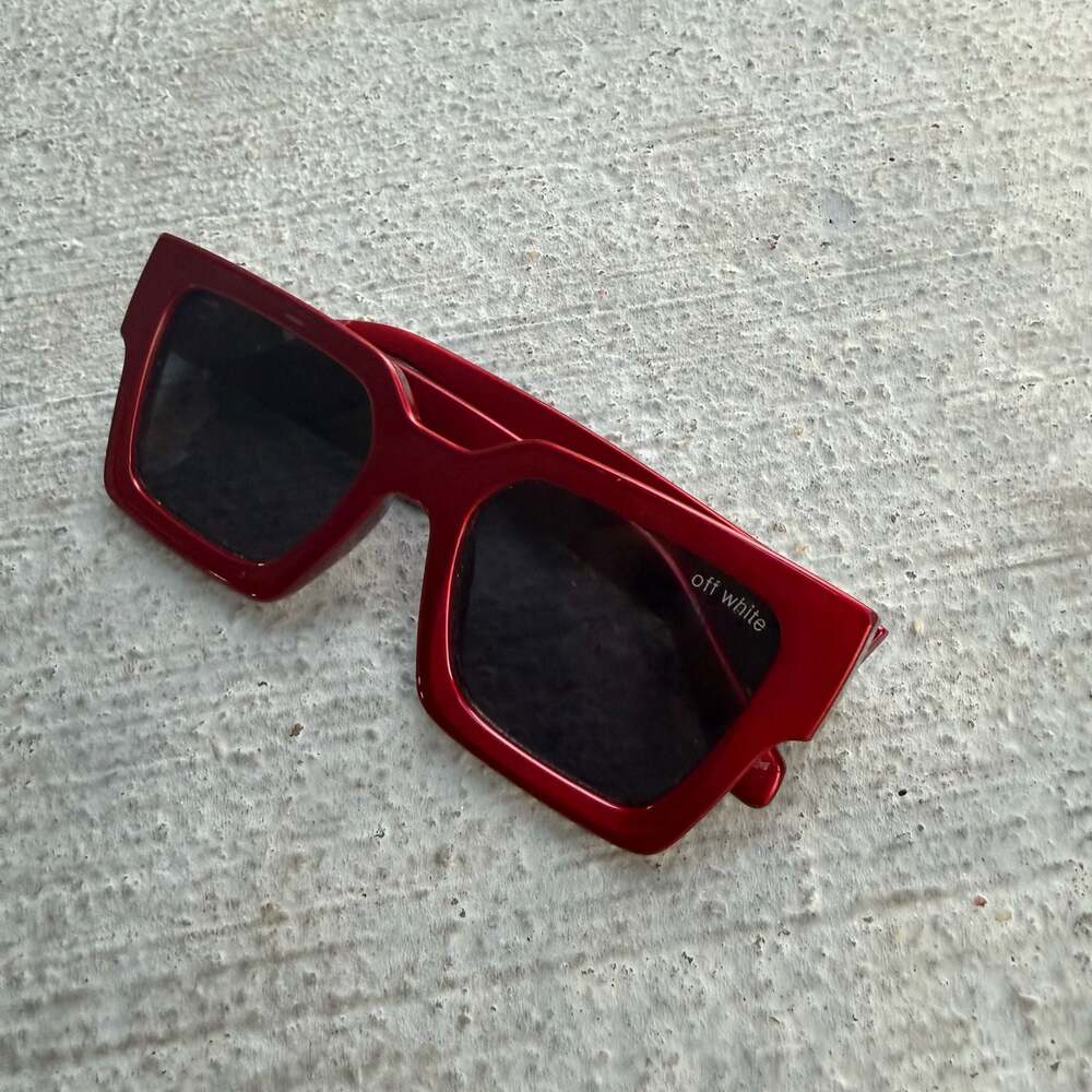 Off-White Virgil Rectangular Sunglasses in Red